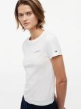 Άσπρο T-Shirt Jersey Σε Στενή Γραμμή  Γυναίκες