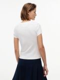 Άσπρο T-Shirt Jersey Σε Στενή Γραμμή  Γυναίκες