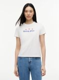 Άσπρο T-Shirt Με Στρογγυλή Λαιμόκοψη Και Μοτίβο Στην Πλάτη  Γυναίκες