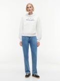 Άσπρο Hoody Σε Γραμμή Boxy Και Λογότυπο Στην Πλάτη  Γυναίκες