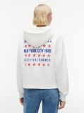 Άσπρο Hoody Σε Γραμμή Boxy Και Λογότυπο Στην Πλάτη  Γυναίκες