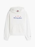 Άσπρο Hoody Σε Γραμμή Boxy Και Λογότυπο Στην Πλάτη  Γυναίκες