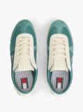 Multi Retro Leather Mixed Texture Serrated Trainers  Men