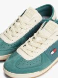 Multi Retro Leather Mixed Texture Serrated Trainers  Men