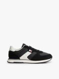 Black Suede Mixed Texture Trainers  Men