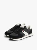 Black Suede Mixed Texture Trainers  Men