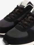 Black Suede Mixed Texture Trainers  Men
