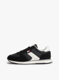 Black Suede Mixed Texture Trainers  Men