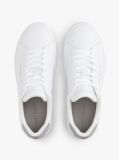 White Pebble Grain Court Trainers  Men