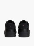 Black Pebble Grain Court Trainers  Men