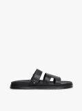 Black Premium Leather Cutout Sandals  Men