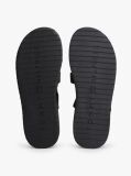 Black Premium Leather Cutout Sandals  Men