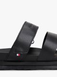 Black Premium Leather Cutout Sandals  Men