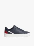 Blue Signature Colour-Blocked Leather Court Trainers  Men