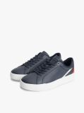 Blue Signature Colour-Blocked Leather Court Trainers  Men
