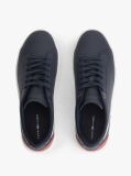 Blue Signature Colour-Blocked Leather Court Trainers  Men