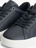 Blue Signature Colour-Blocked Leather Court Trainers  Men