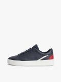 Blue Signature Colour-Blocked Leather Court Trainers  Men