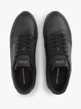 Μαύρο Δερμάτινα Sneakers Με Λογότυπο  Άνδρες