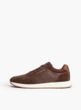Brown Suede Mixed Texture Trainers  Men