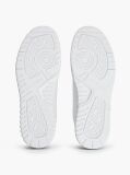 White Mixed Texture Basketball Trainers With Leather  Men