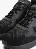 Black Lightweight Mixed Texture Trainers  Men