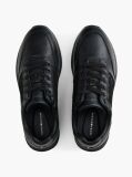 Μαύρο TH Monogram Δερμάτινα Runner Sneakers  Άνδρες