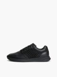 Μαύρο TH Monogram Δερμάτινα Runner Sneakers  Άνδρες
