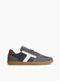 Blue Leather Mixed Texture Sneakers  Men