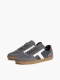 Blue Leather Mixed Texture Sneakers  Men