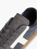 Blue Leather Mixed Texture Sneakers  Men