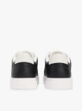 Black Leather Metallic Logo Cupsole Trainers  Women