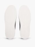 Black Leather Metallic Logo Cupsole Trainers  Women