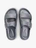 Grey Double Strap Enamel Flag Slides  Women