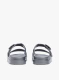 Grey Double Strap Enamel Flag Slides  Women