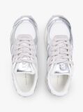 Silver Mixed Texture Metallic Trainers With Leather  Women