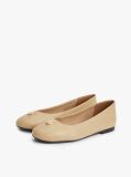 Beige TH Monogram Plaque Leather Ballerinas  Women