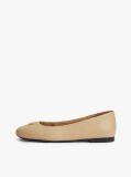 Beige TH Monogram Plaque Leather Ballerinas  Women