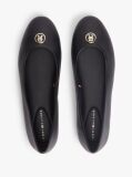 Black TH Monogram Plaque Leather Ballerinas  Women