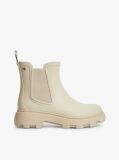 Beige Rubberised Flag Cleat Rain Boots  Women