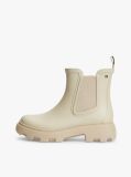 Beige Rubberised Flag Cleat Rain Boots  Women