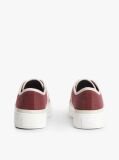 Red Contrast Piping Canvas Platform Trainers  Women