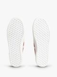 Red Contrast Piping Canvas Platform Trainers  Women