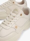 Beige TH Monogram Mixed Texture Leather Trainers  Women
