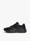 Black TH Monogram Mixed Texture Leather Trainers  Women