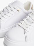White Snake Print Heel Leather Platform Trainers  Women