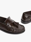 Brown TH Monogram Leather Tassel Loafers  Women