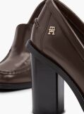 Καφέ Δερμάτινα Loafers Με Τακούνι Block  Γυναίκες