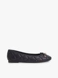 Black Logo Charm Quilted Leather Ballerinas  Women