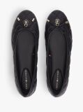 Black Logo Charm Quilted Leather Ballerinas  Women
